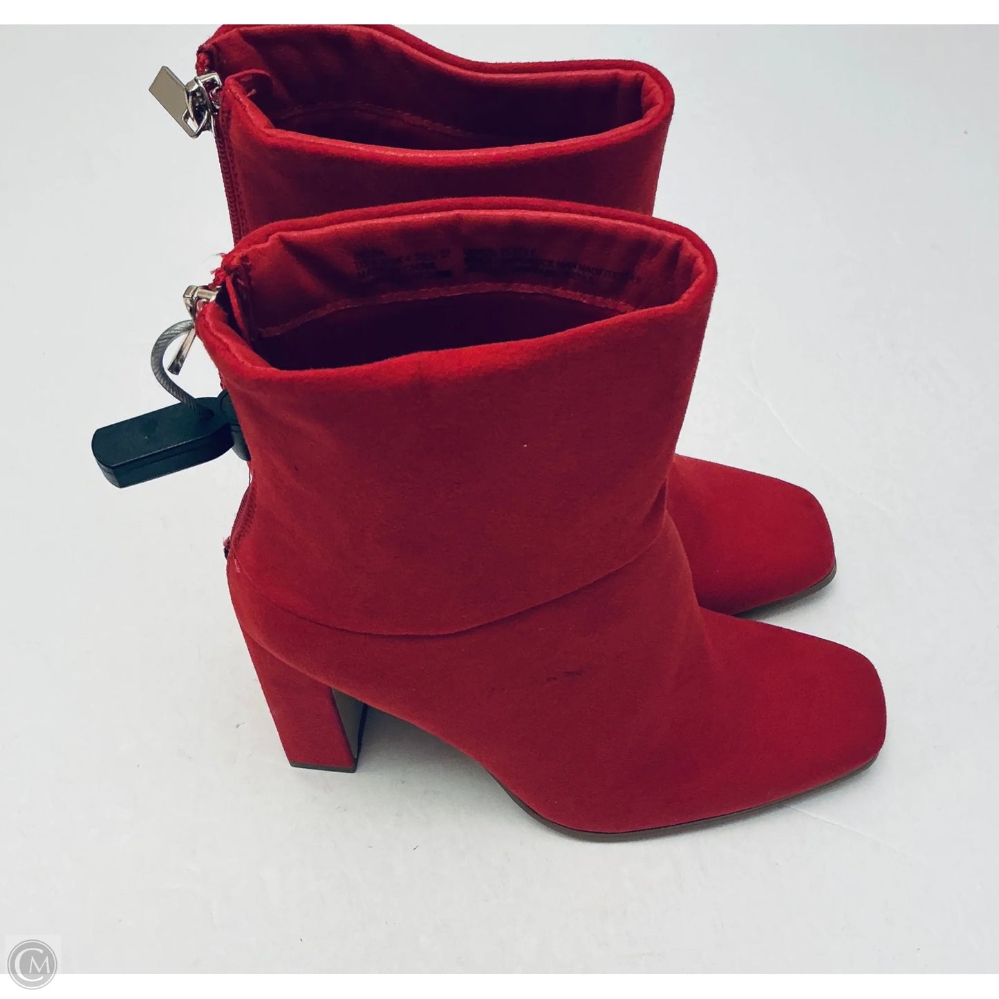 Boots Ankle Heels By Just Fab In Red, Size: 6.5