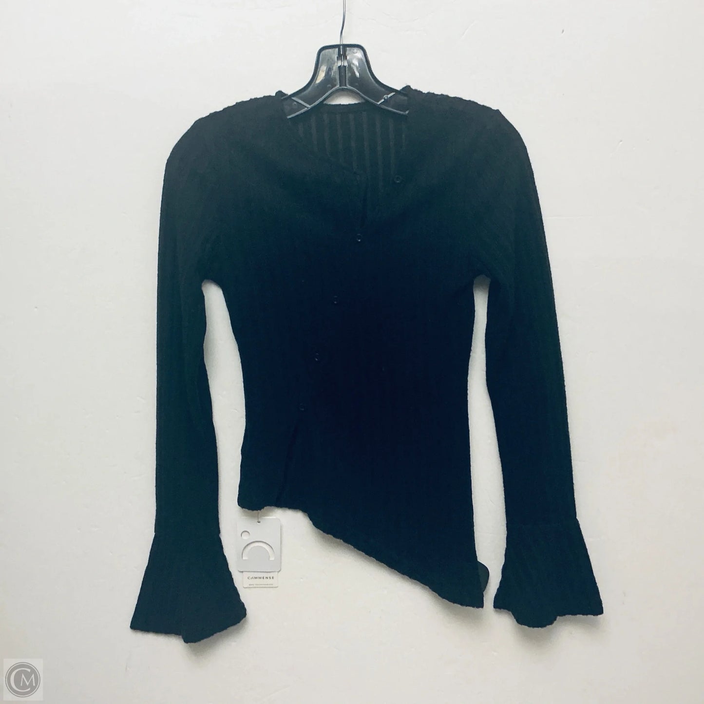 Top Long Sleeve By Commense In Black, Size: M