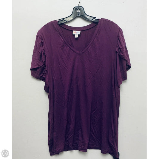 Top Short Sleeve Basic By Lularoe In Purple, Size: 3x