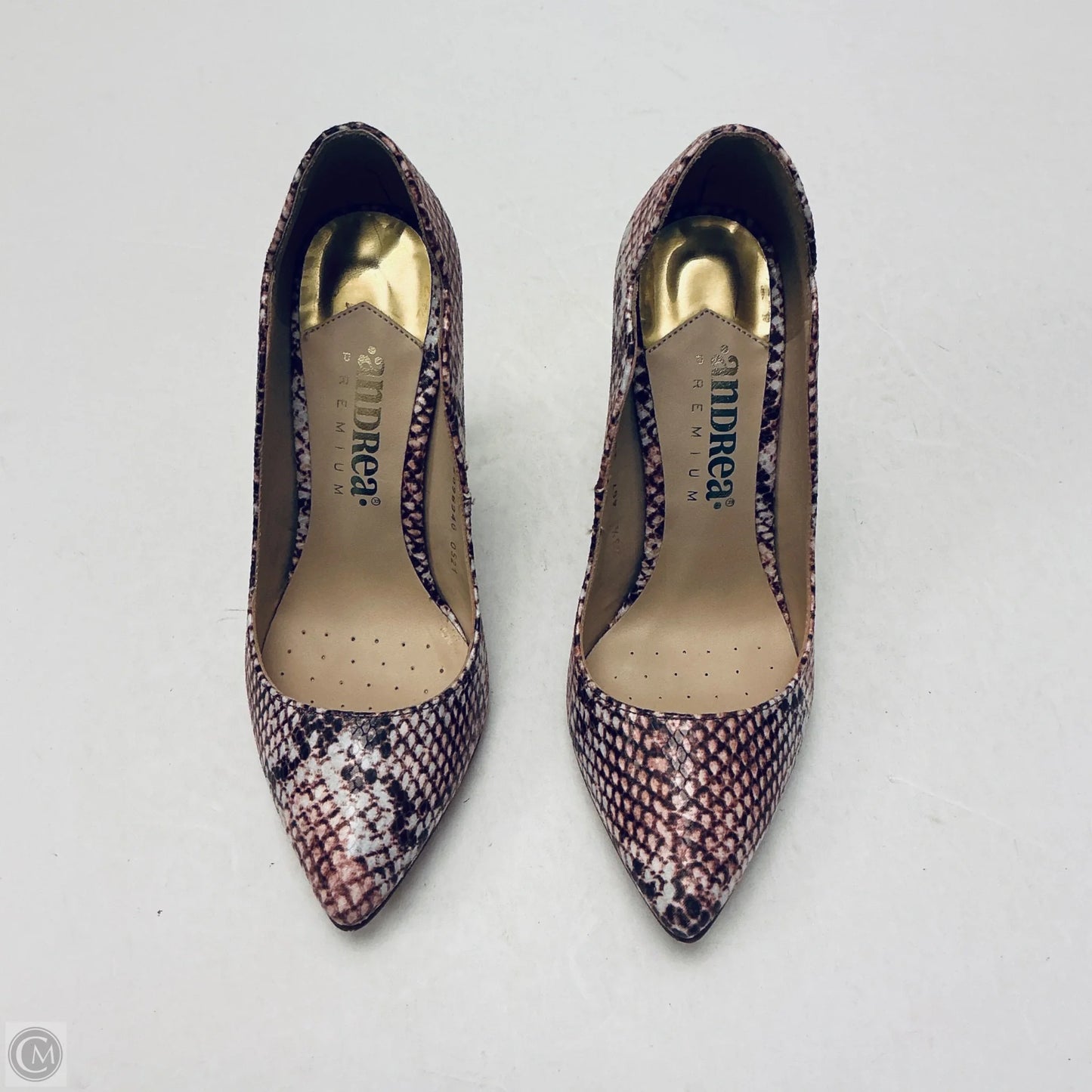 Shoes Heels Stiletto By Andrea In Snakeskin Print, Size: 6.5