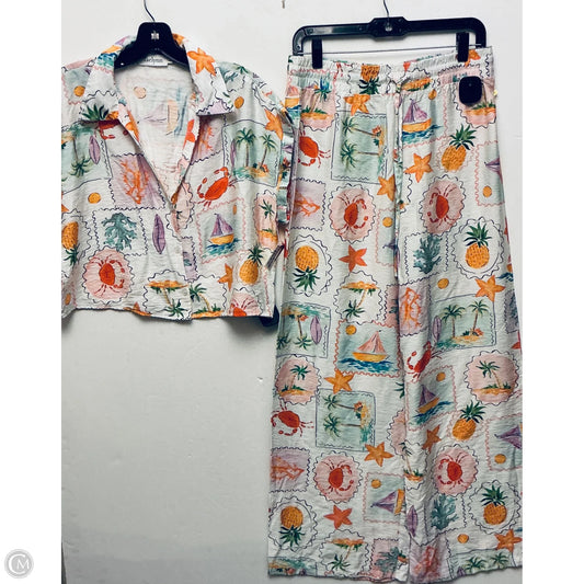 Pants Set 2pc By Clothes Mentor In Tropical Print, Size: L