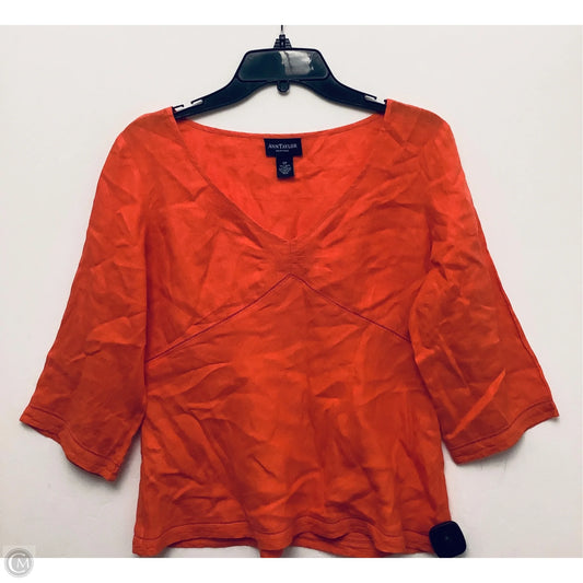 Top 3/4 Sleeve By Ann Taylor In Red, Size: L