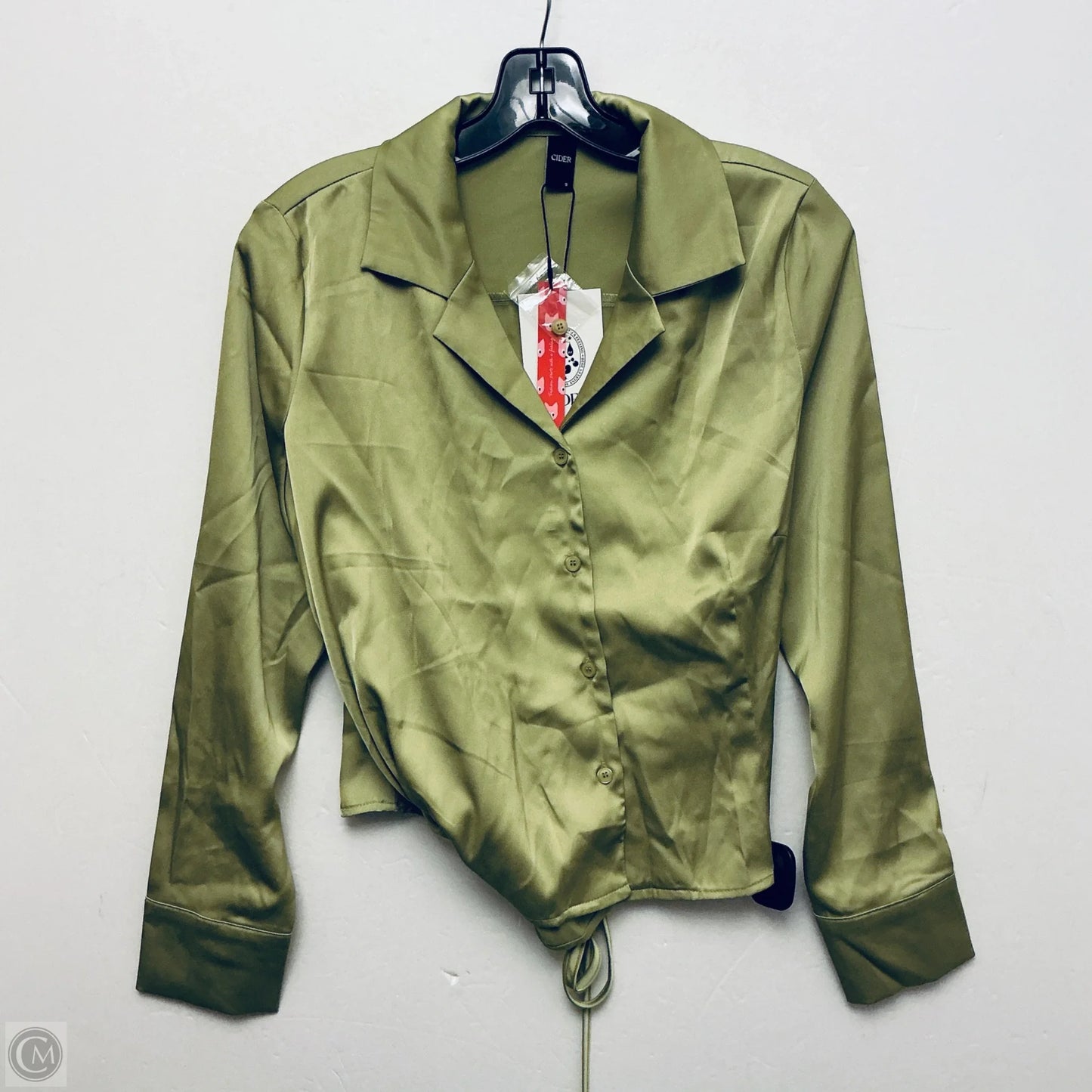 Top Long Sleeve By Cider In Green, Size: S