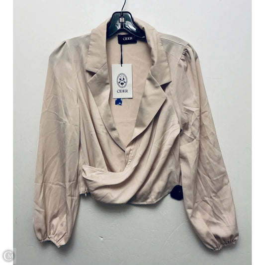 Top Long Sleeve By Cider In Tan, Size: S
