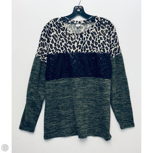 Top Long Sleeve By Cme In Animal Print, Size: L