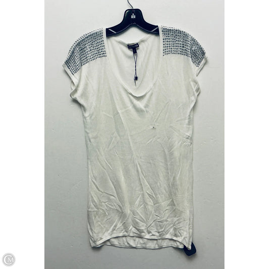 Top Short Sleeve By Express In White, Size: L