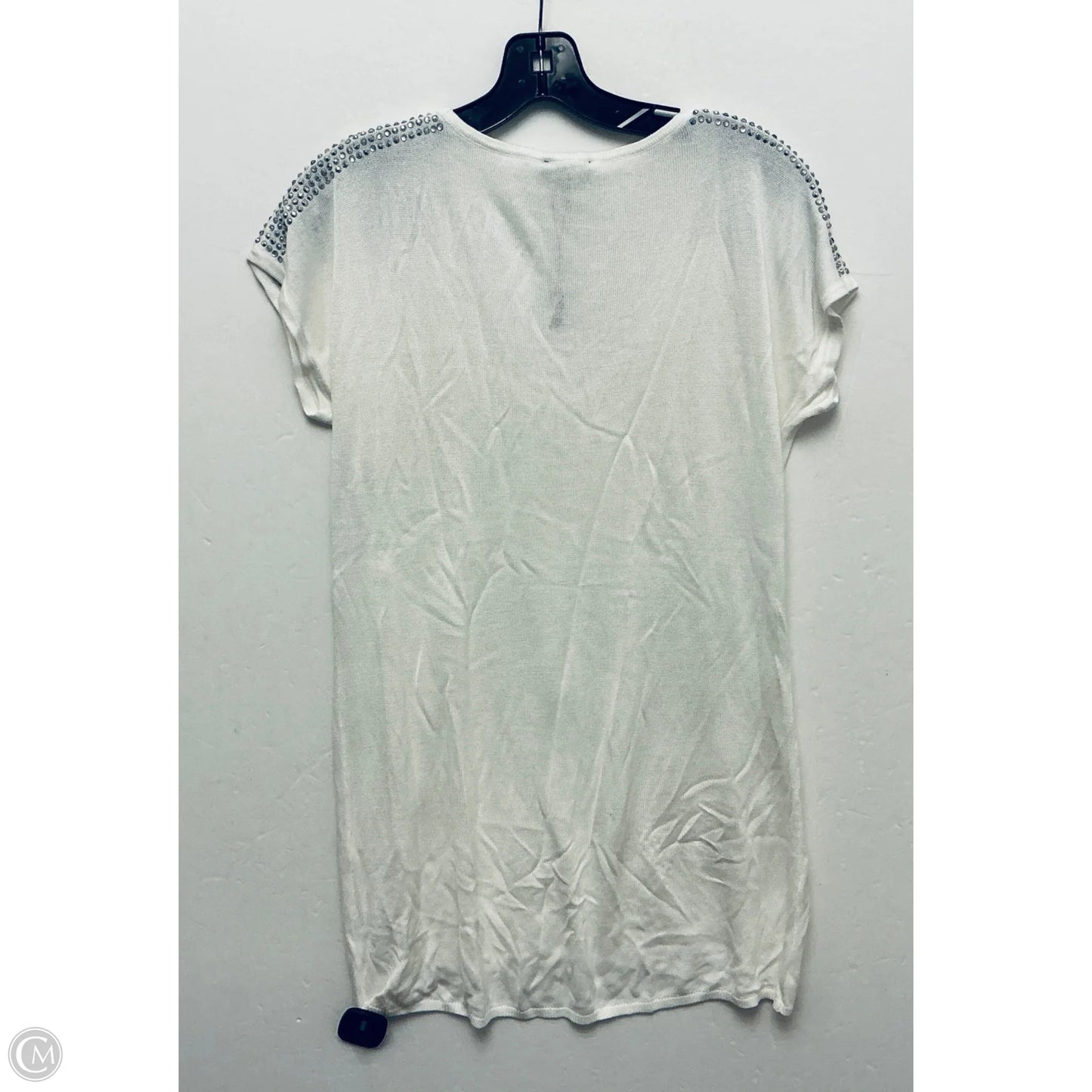 Top Short Sleeve By Express In White, Size: L