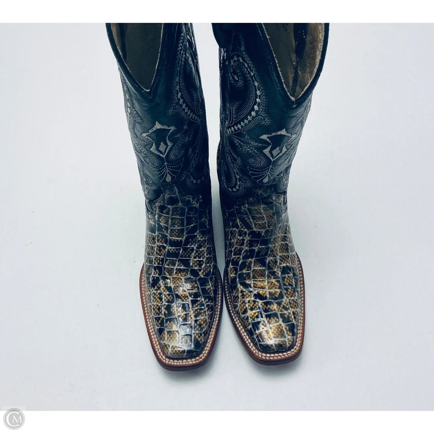 Boots Western By Cma In Blue & Tan, Size: 7