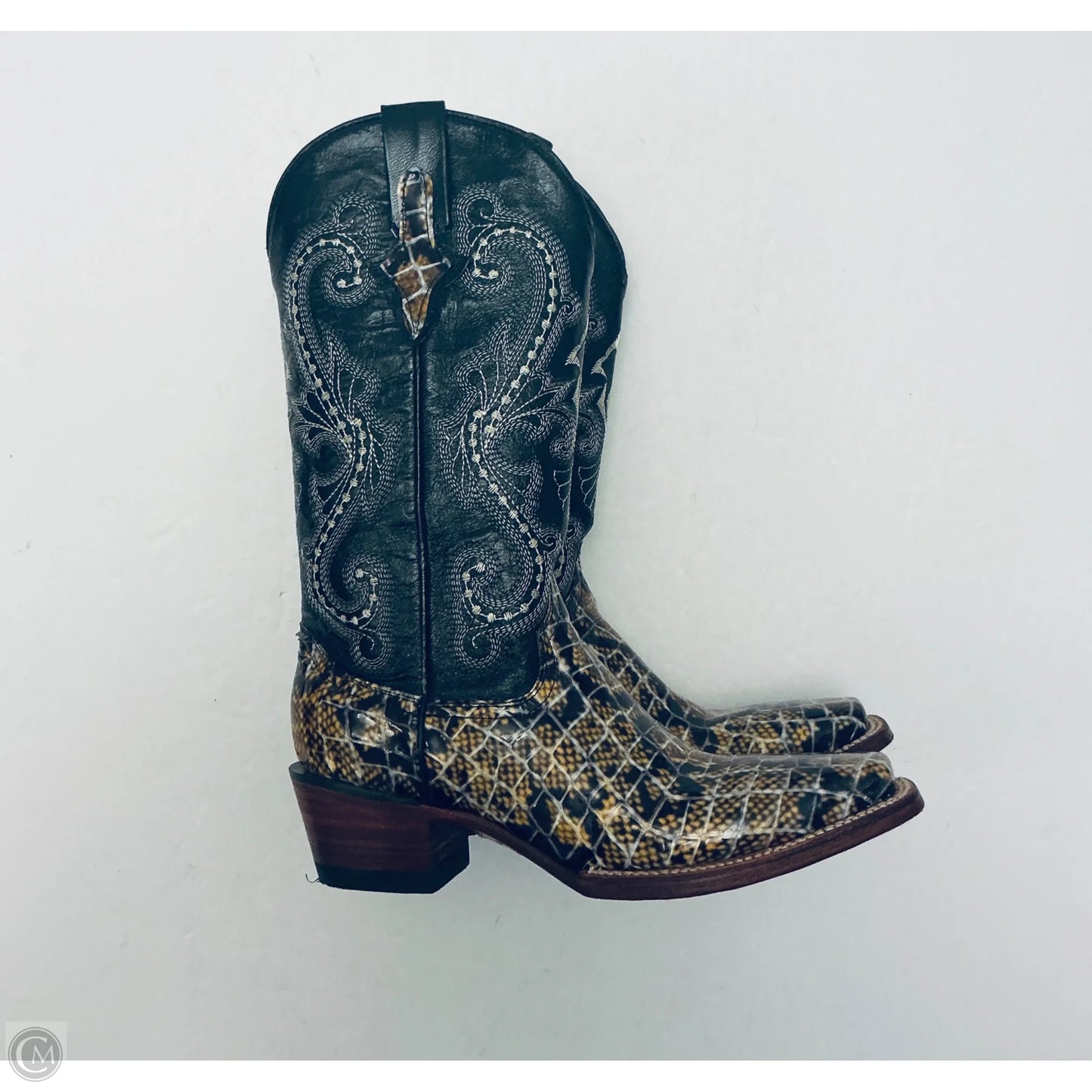 Boots Western By Cma In Blue & Tan, Size: 7