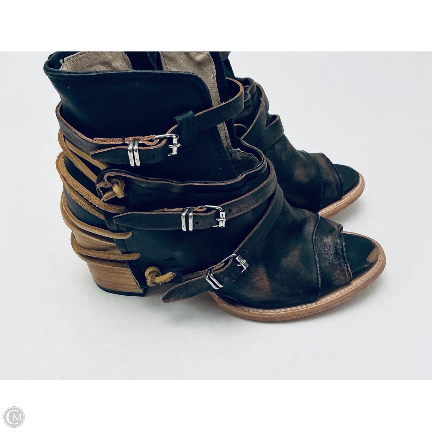 Boots Ankle Heels By Freebird In Brown, Size: 9