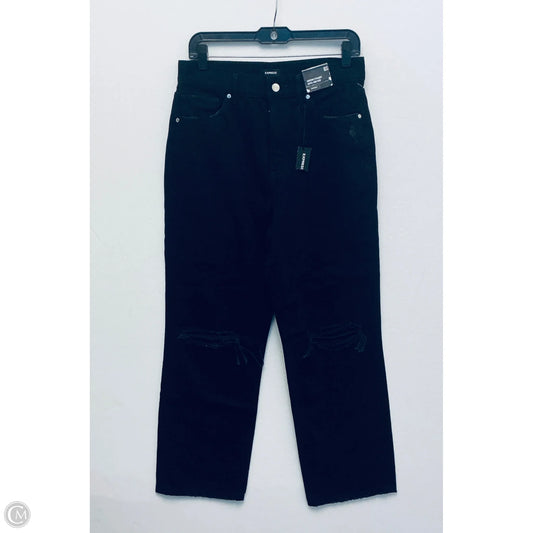 Jeans Straight By Express In Black Denim, Size: 8