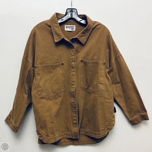 Jacket Shirt By Bucketlist In Brown, Size: S