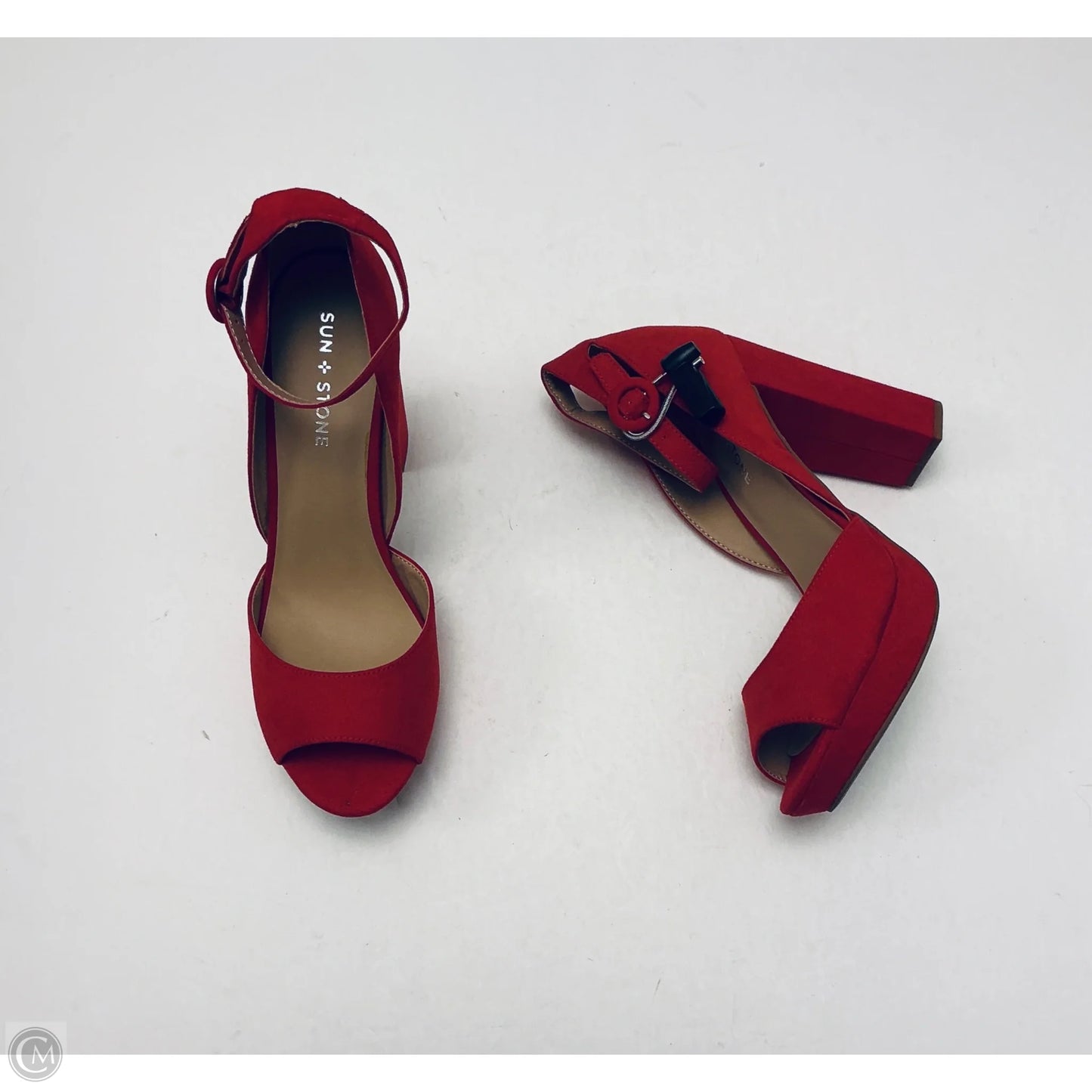 Sandals Heels Platform By Cmc In Red, Size: 10
