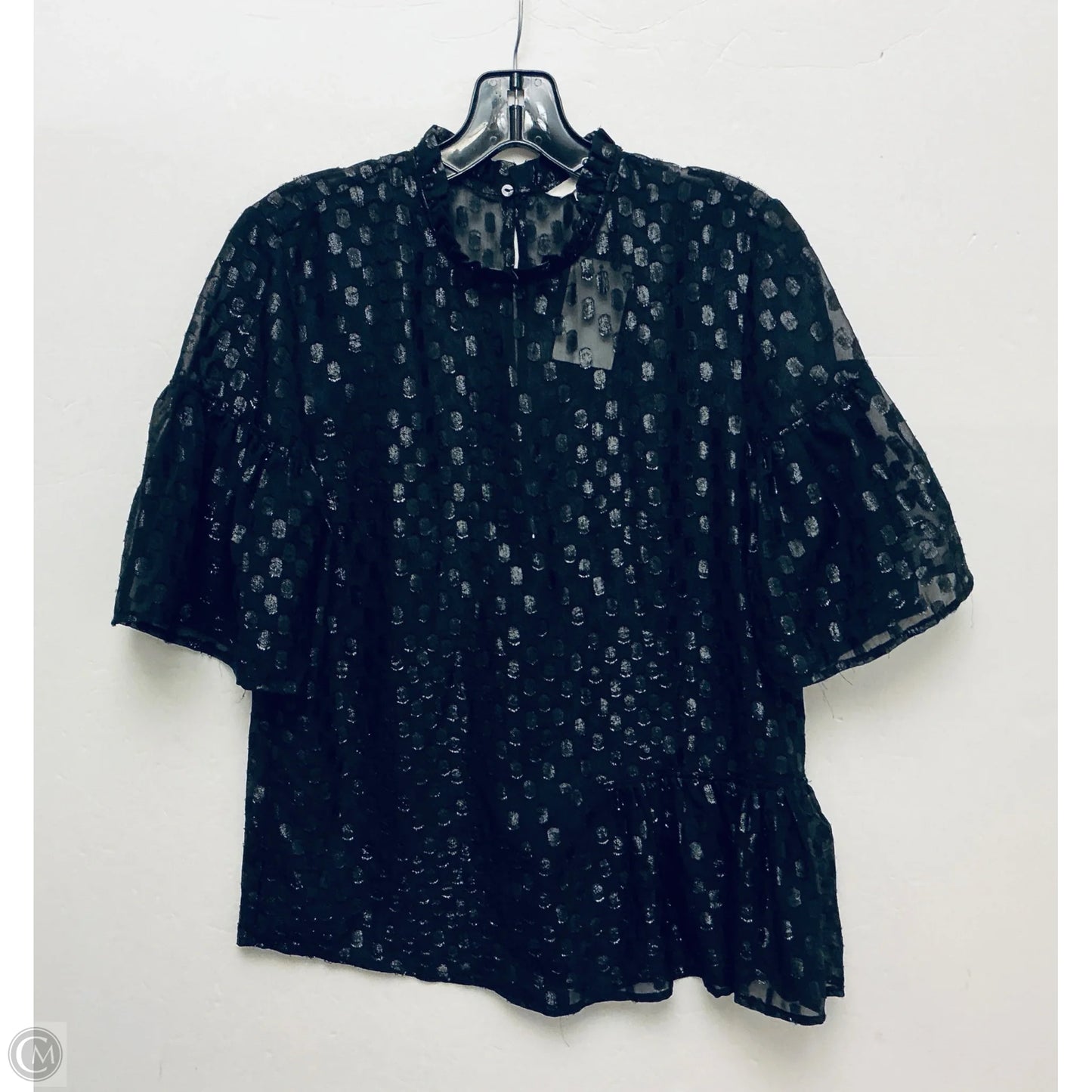 Top Short Sleeve By H&m In Black, Size: M
