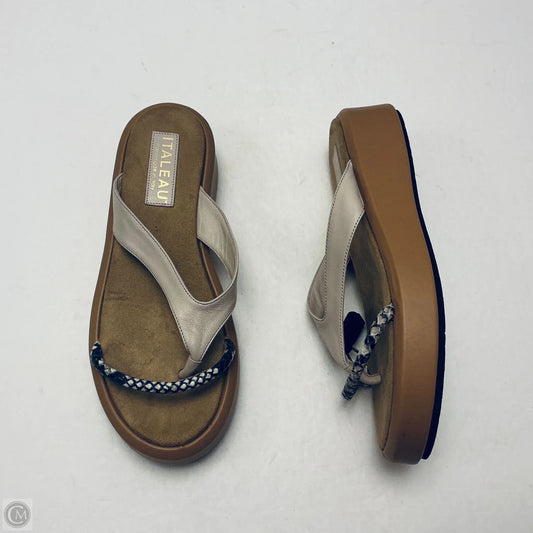 Sandals Heels Wedge By Cmc In Brown, Size: 9