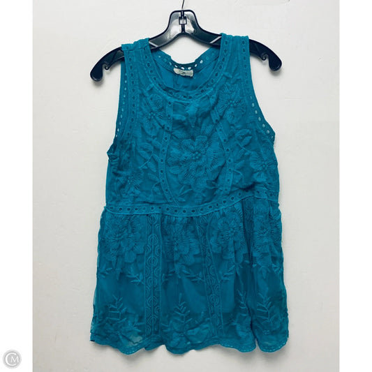 Tunic Sleeveless By Entro In Green, Size: L
