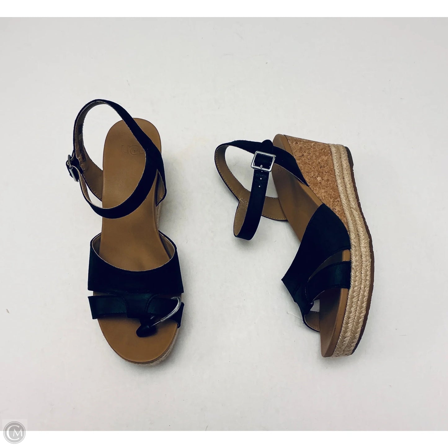 Sandals Designer By Ugg In Black, Size: 9.5