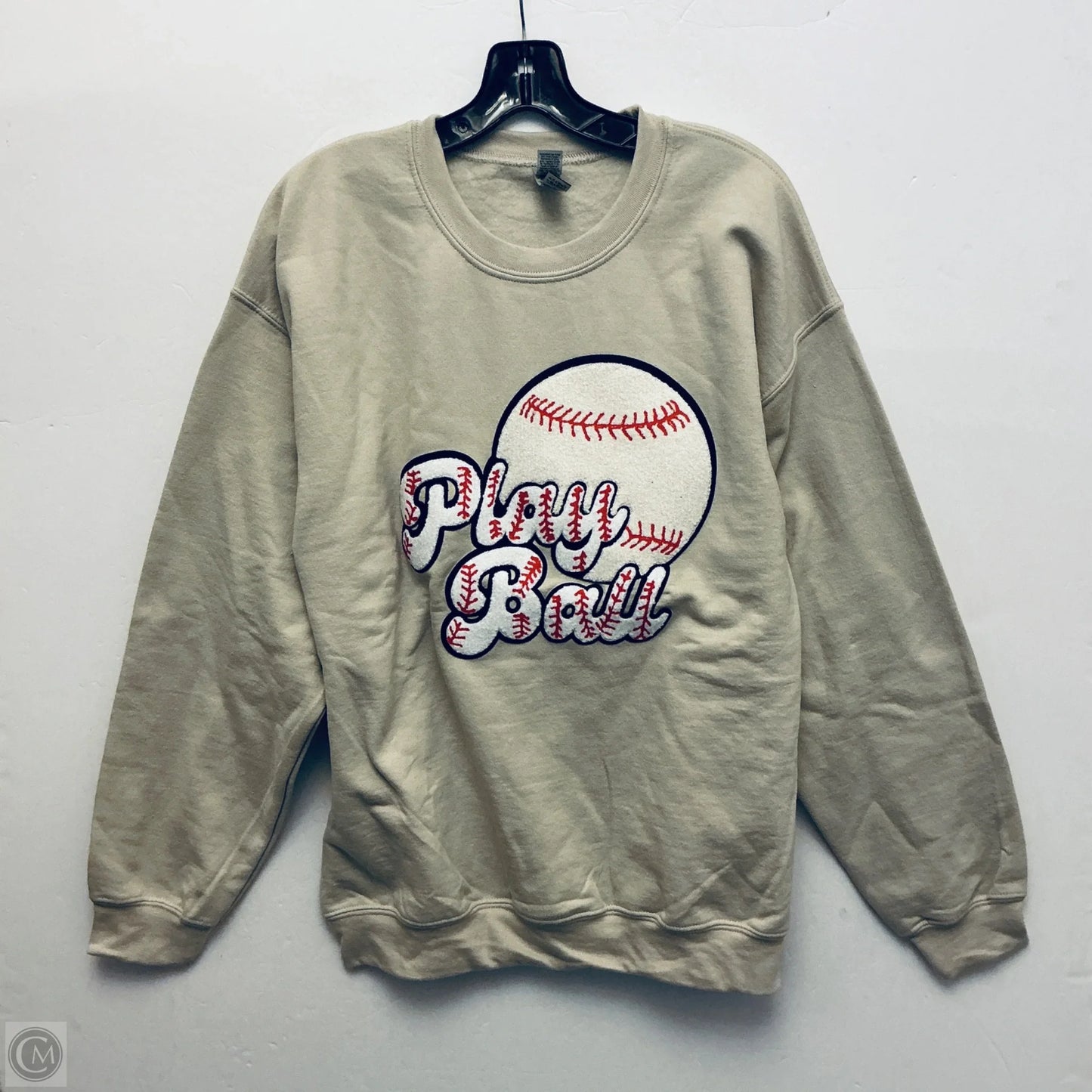 Sweatshirt Collar By Gildan In Tan, Size: L