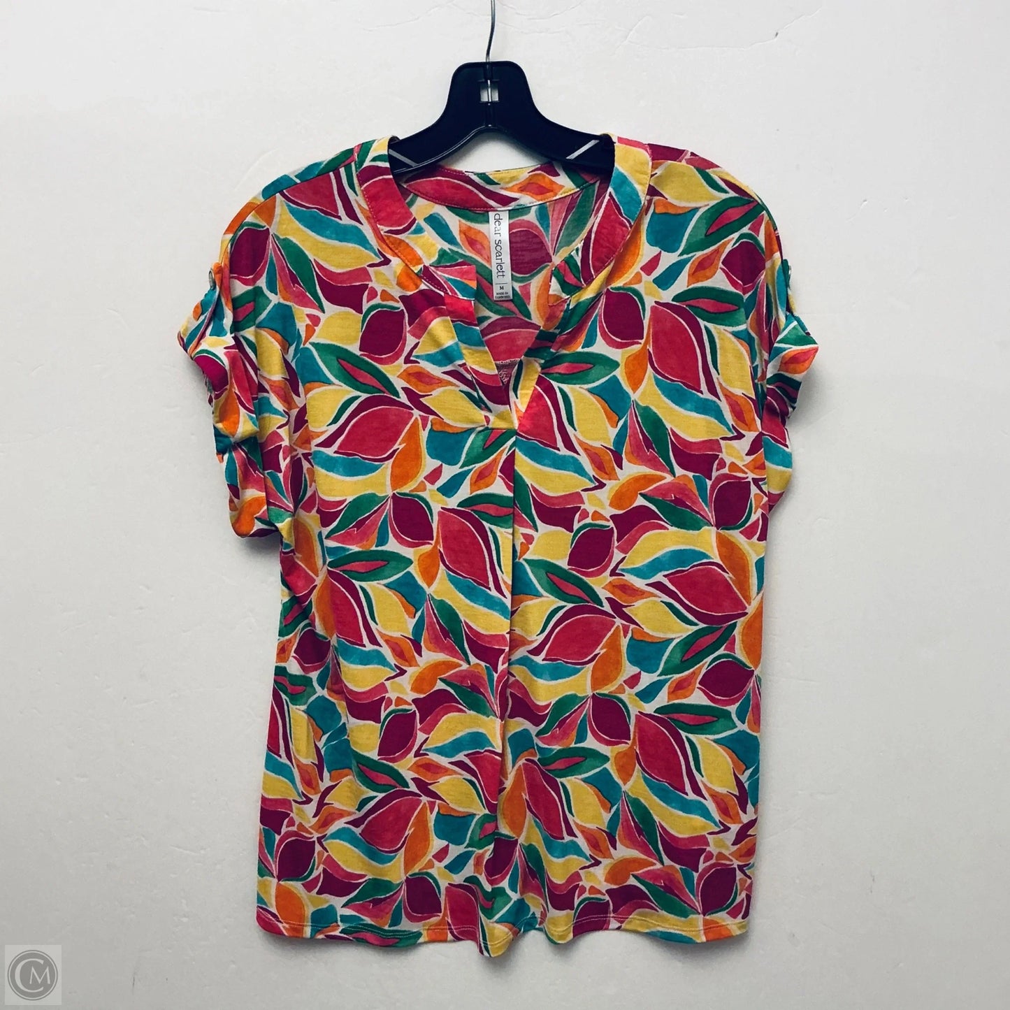 Top Short Sleeve Basic By Dear Scarlett In Maroon, Size: M