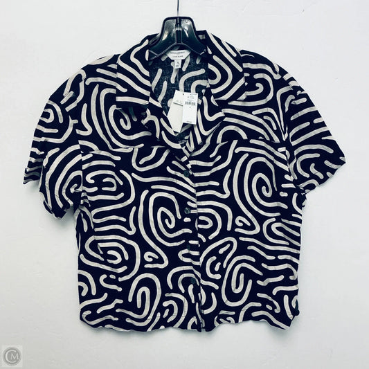 Top Short Sleeve By Banana Republic In Black & Cream, Size: S