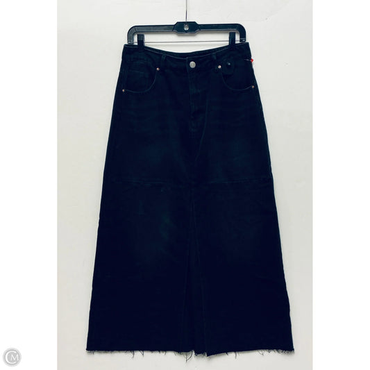 Skirt Maxi By Cme In Black Denim, Size: L