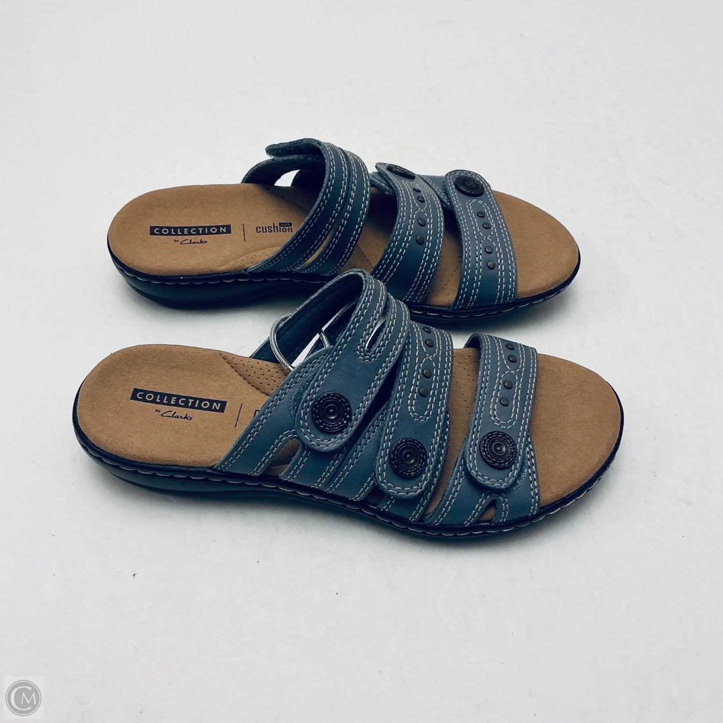 Sandals Flats By Clarks In Grey, Size: 5.5