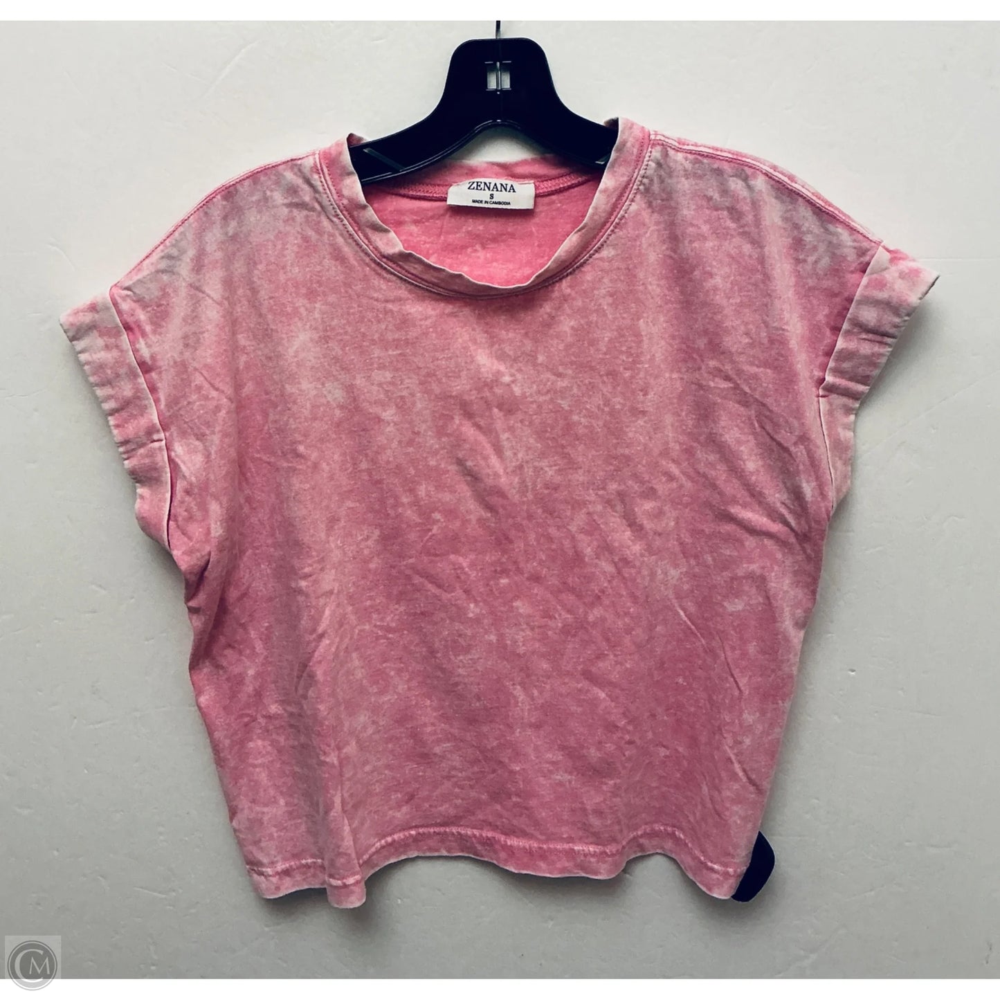 Top Short Sleeve Basic By Zenana In Pink, Size: S