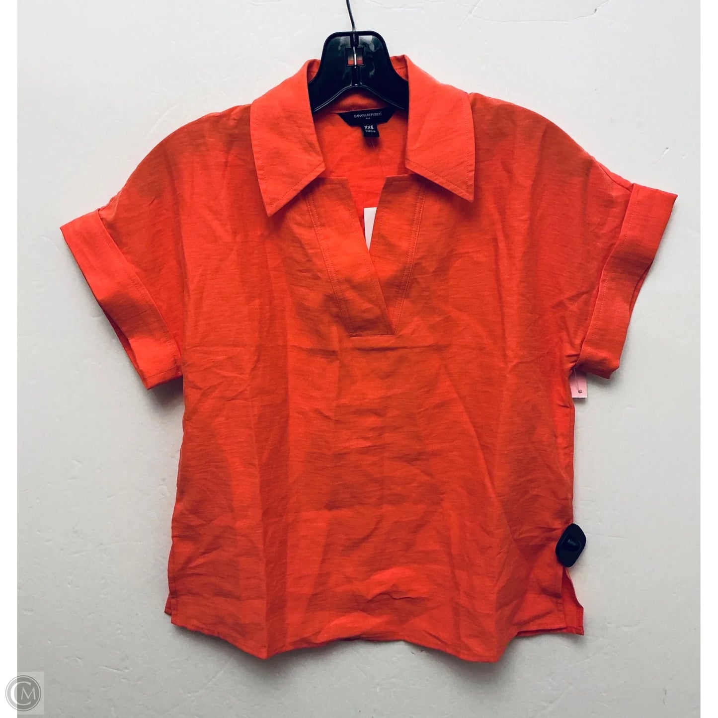 Top Short Sleeve By Banana Republic In Orange, Size: Xxs