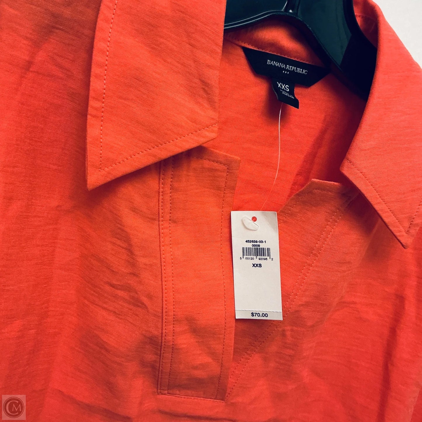 Top Short Sleeve By Banana Republic In Orange, Size: Xxs