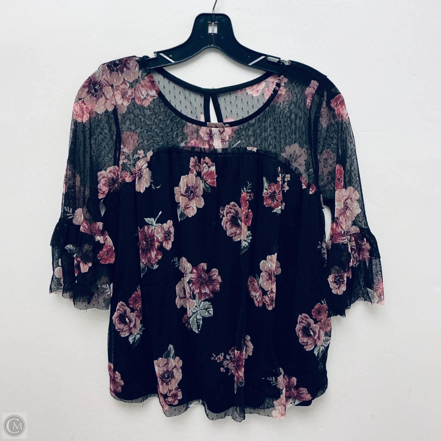 Top Long Sleeve Basic By No Boundaries In Black, Size: L