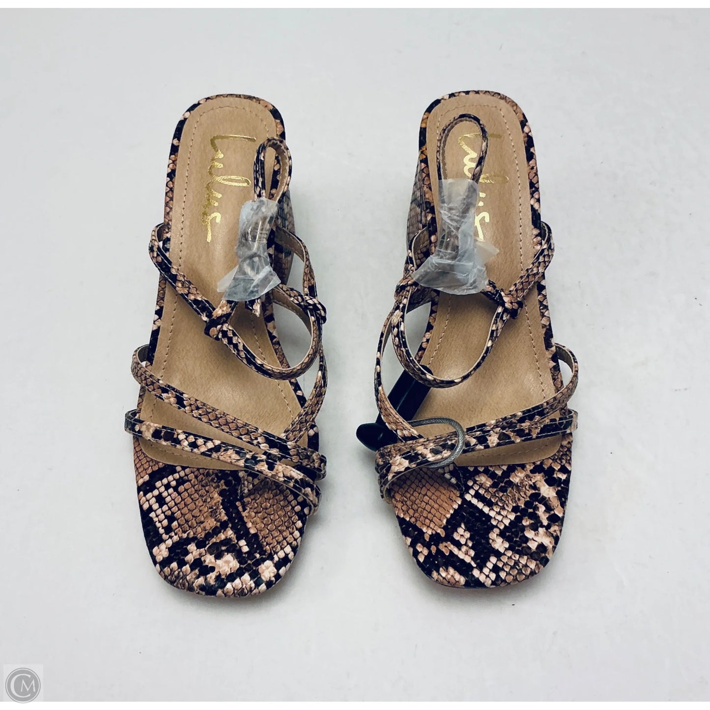 Sandals Heels Platform By Lulus In Animal Print, Size: 8