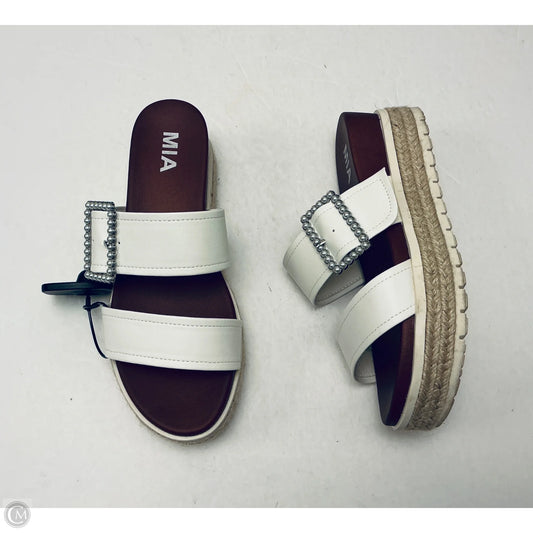 Sandals Heels Wedge By Mia In White, Size: 7