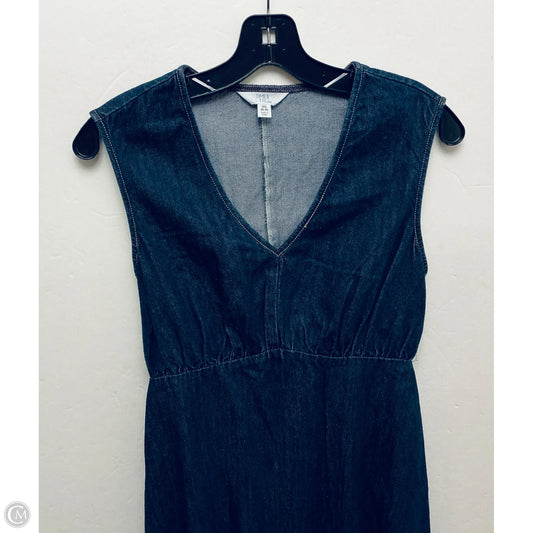 Dress Casual Midi By Time And Tru In Blue Denim, Size: Xs