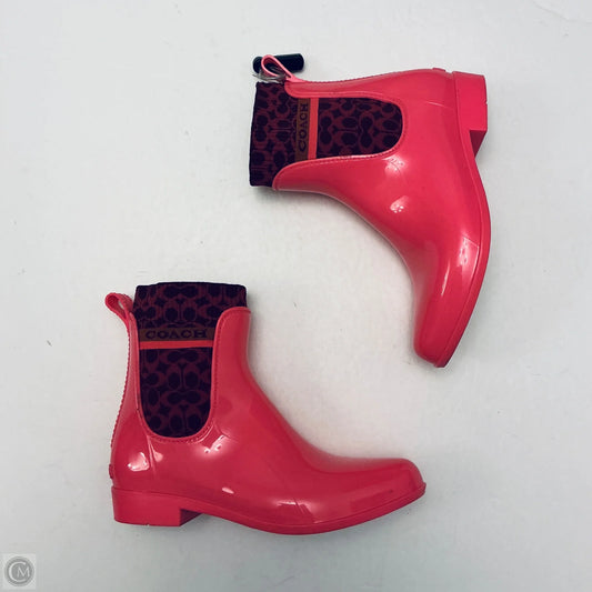Boots Designer By Coach In Pink, Size: 7