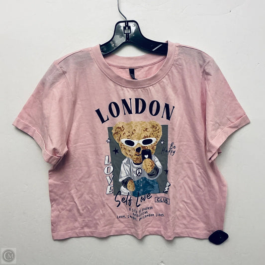 Top Short Sleeve By Cme In Pink, Size: S