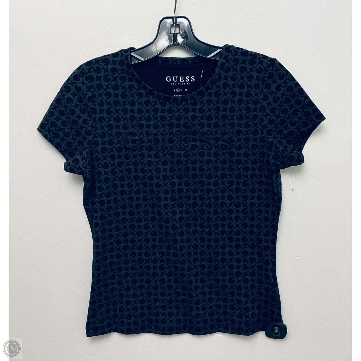 Top Short Sleeve By Guess In Black, Size: M