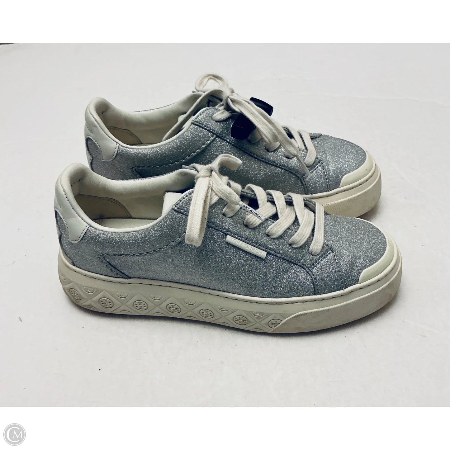 Shoes Designer By Tory Burch In Silver, Size: 7