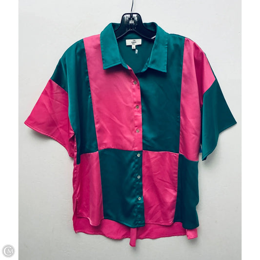 Top Short Sleeve Basic By Entro In Green & Pink, Size: S