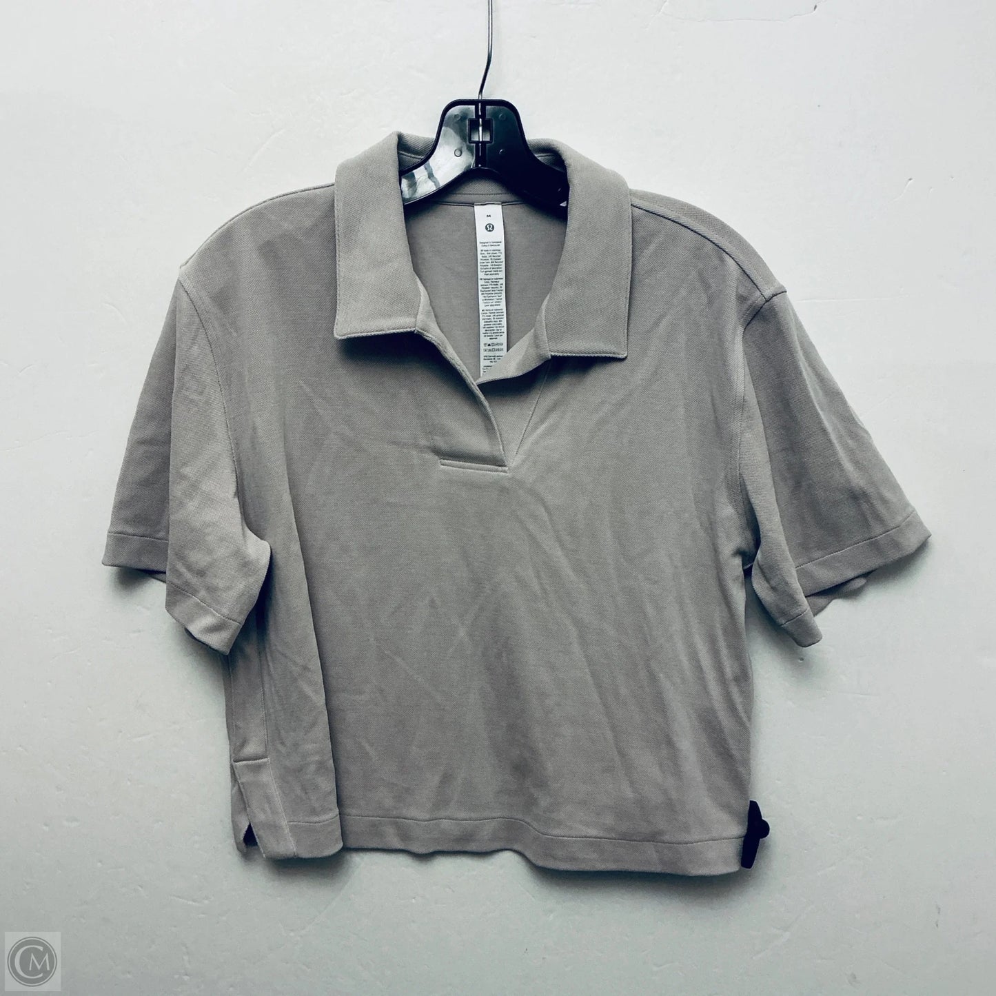 Athletic Top Short Sleeve By Lululemon In Tan, Size: M