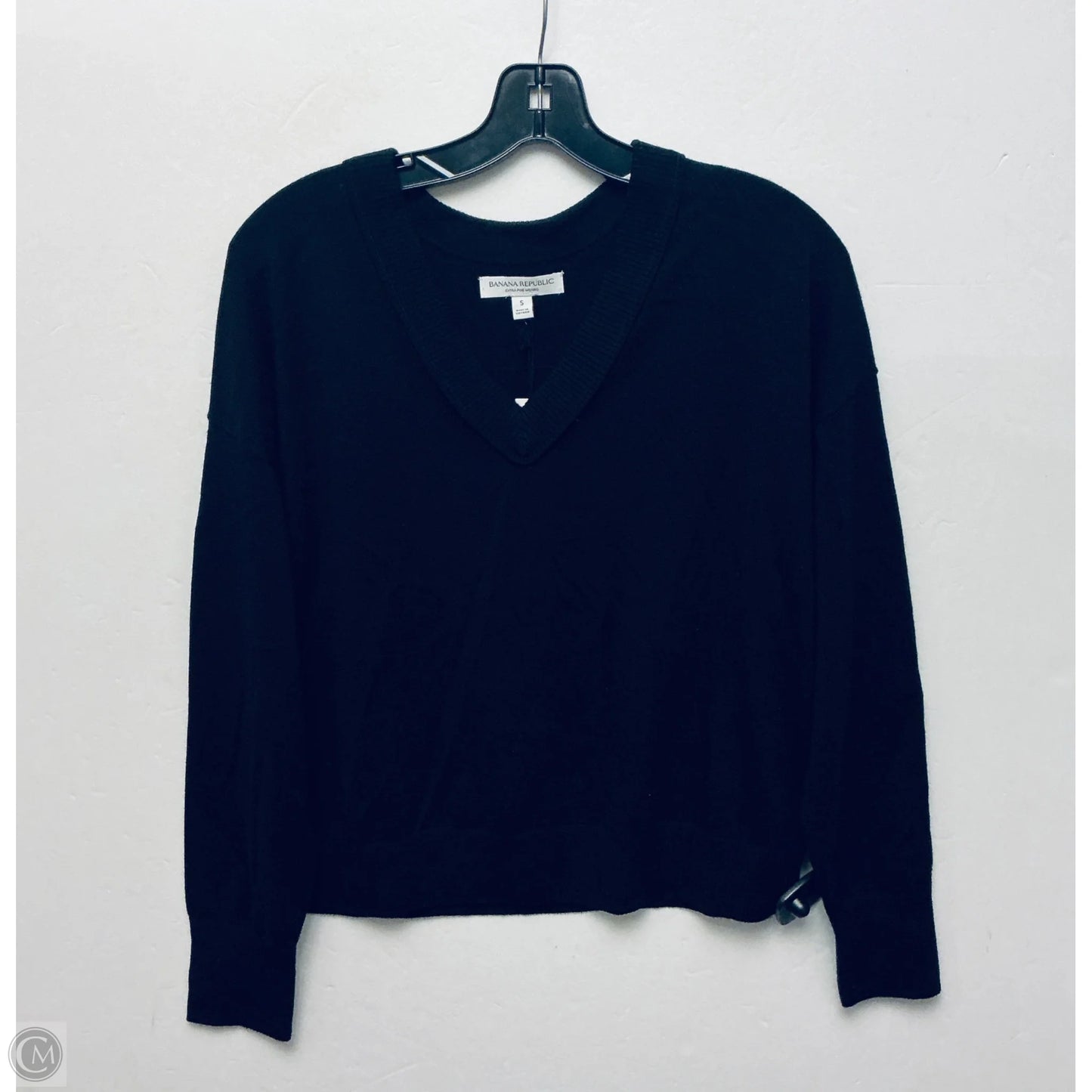 Top Long Sleeve By Banana Republic In Black, Size: S