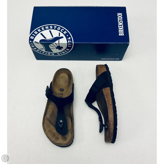 Sandals Flip Flops By Birkenstock In Black, Size: 5