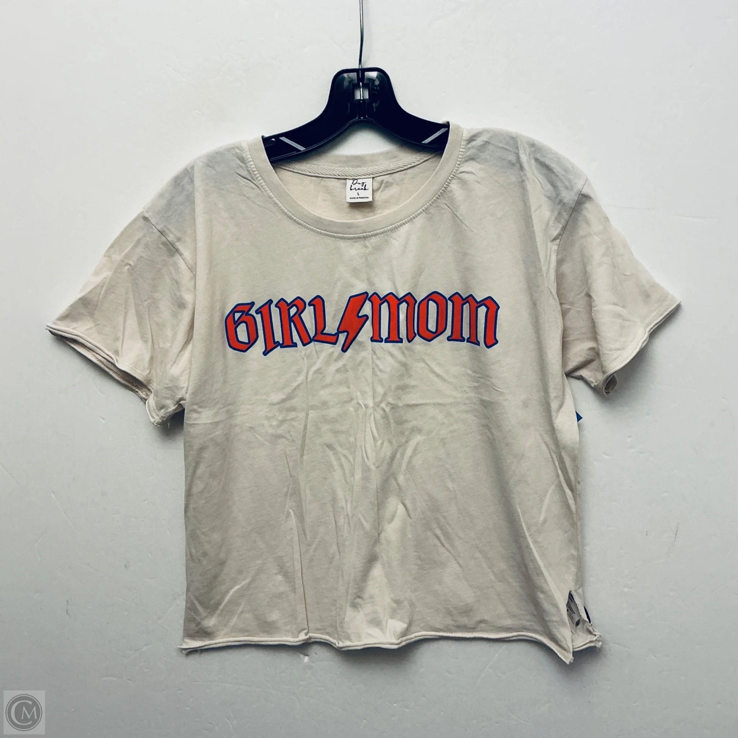 Top Short Sleeve Basic By Cme In Cream, Size: L