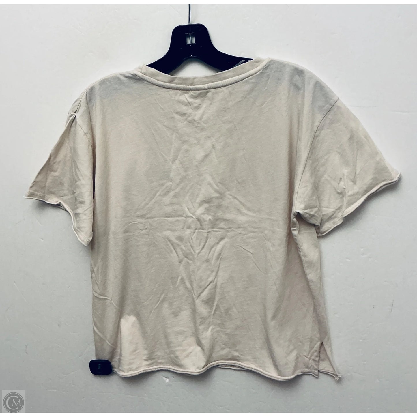 Top Short Sleeve Basic By Cme In Cream, Size: L