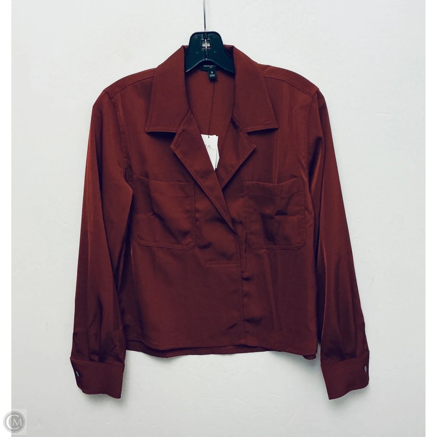 Top Long Sleeve By Banana Republic In Orange, Size: S