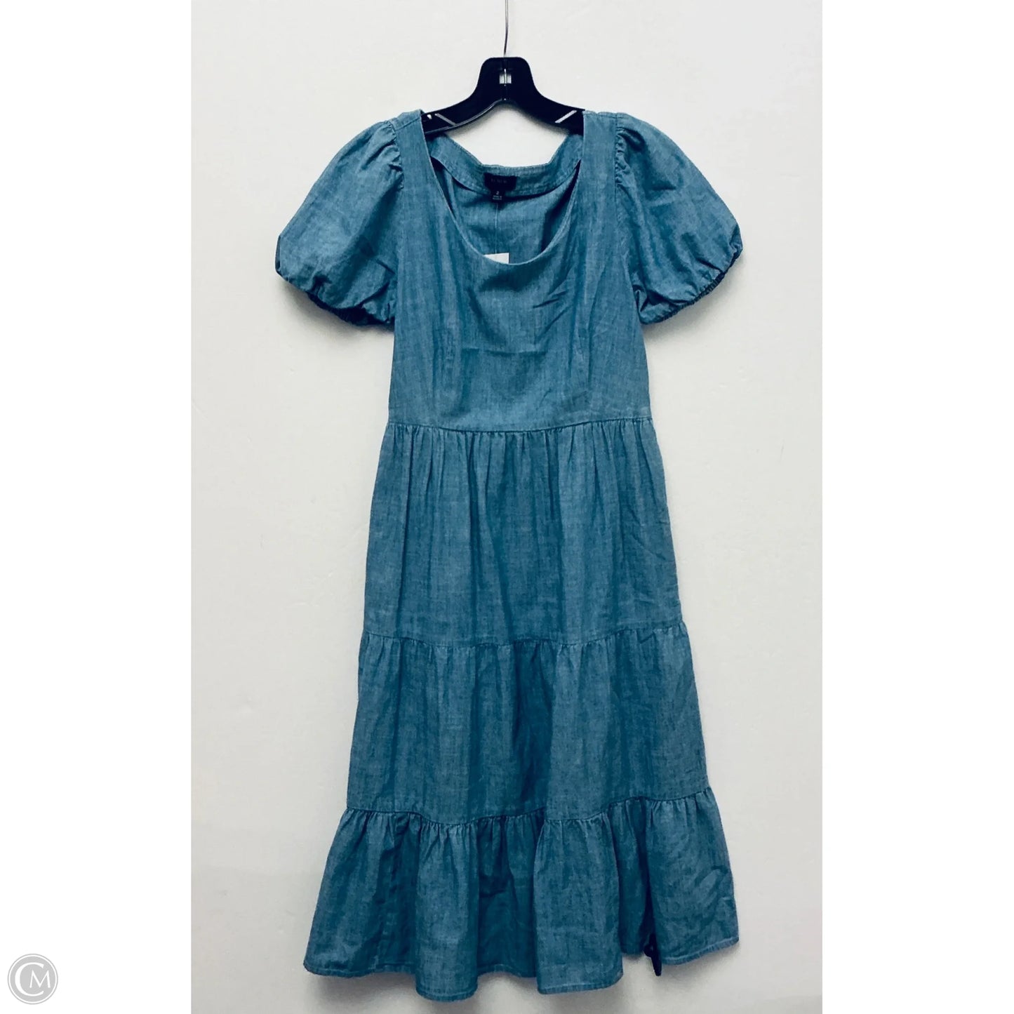 Dress Casual Midi By J. Crew In Blue Denim, Size: 2