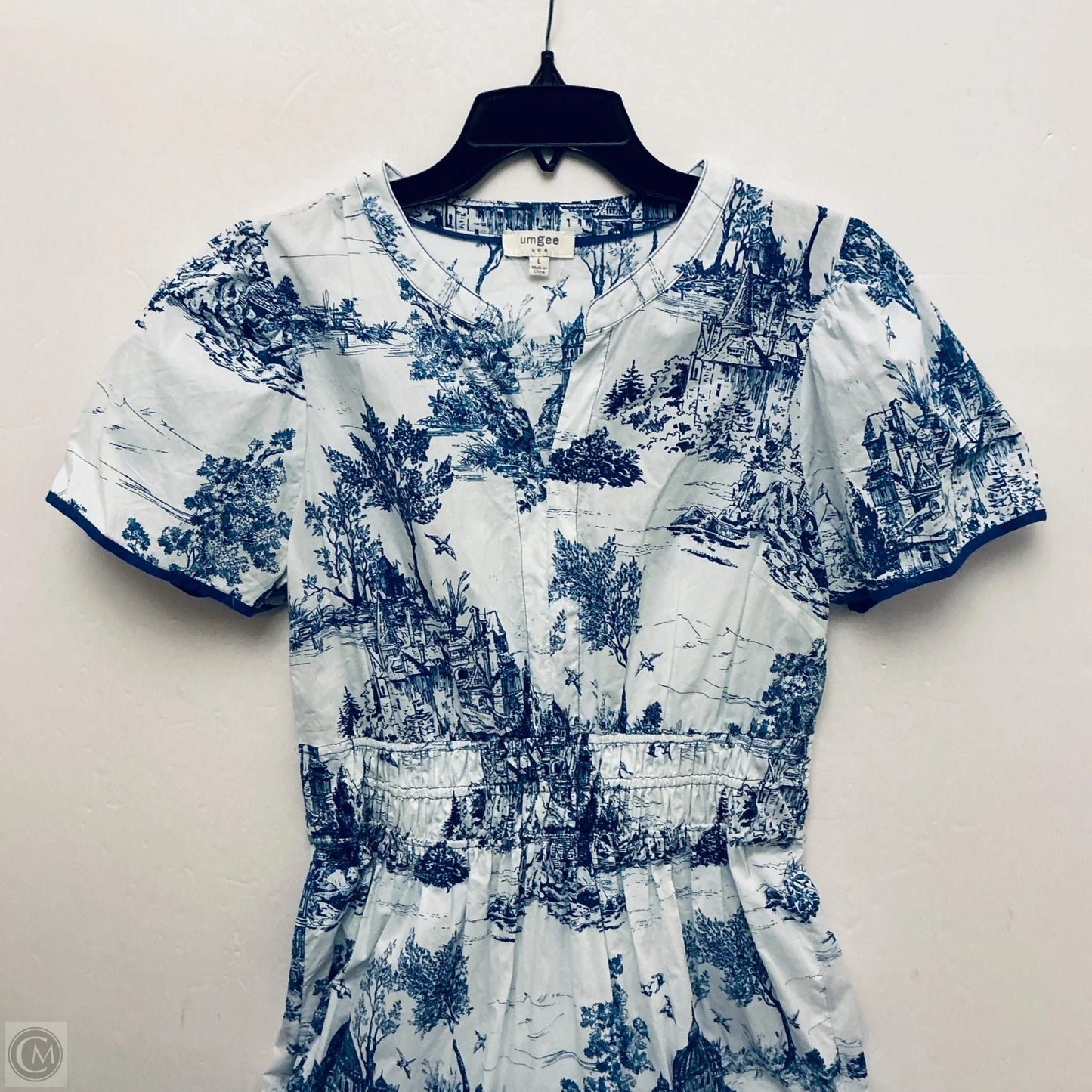 Dress Casual Maxi By Umgee In Blue & White, Size: L