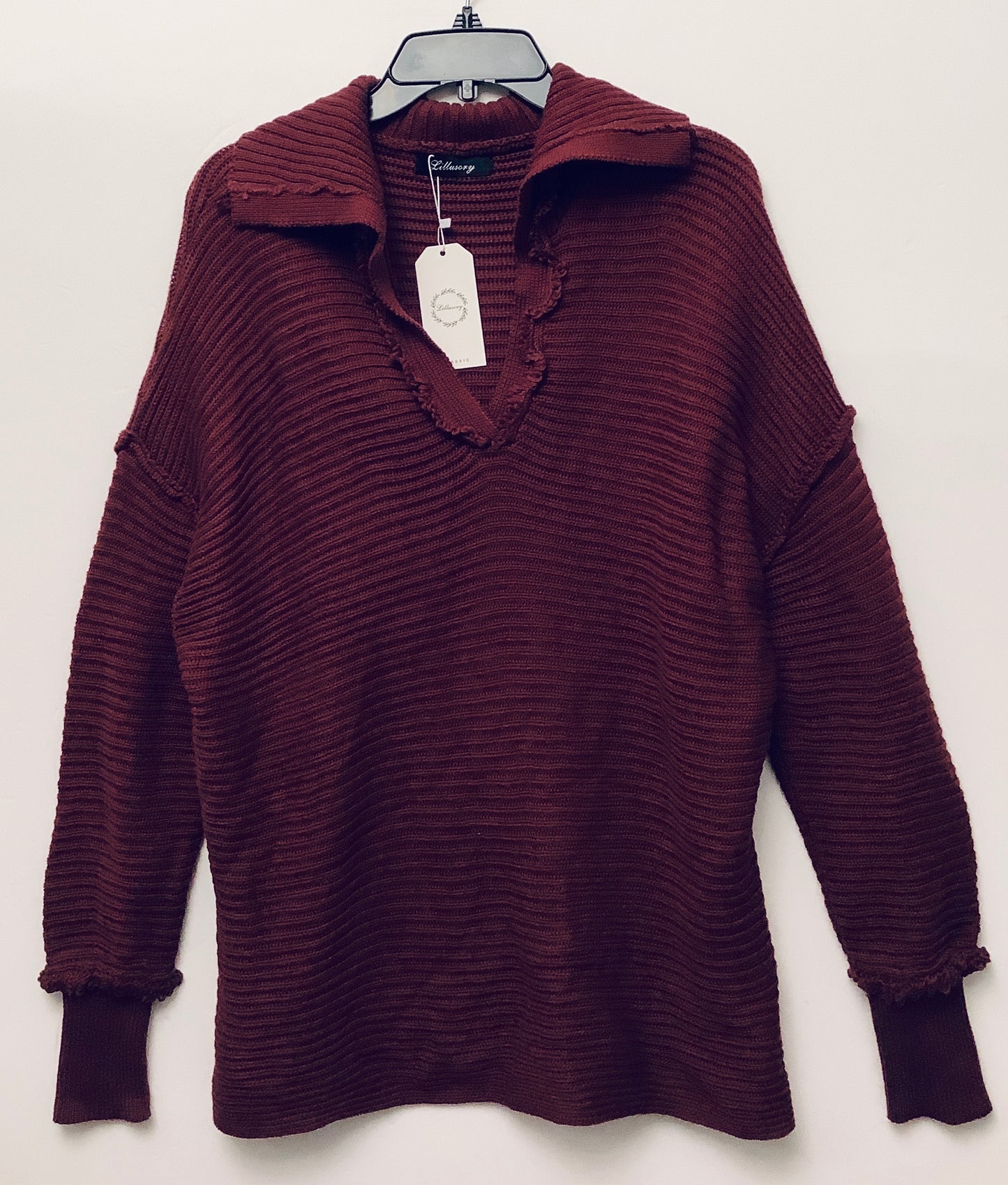 Sweater By Clothes Mentor In Maroon, Size: L