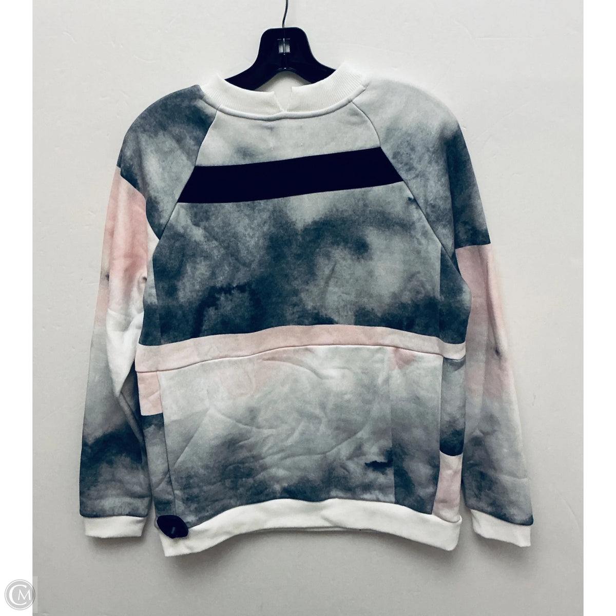 Sweatshirt Collar By Hurley In Grey & White, Size: M