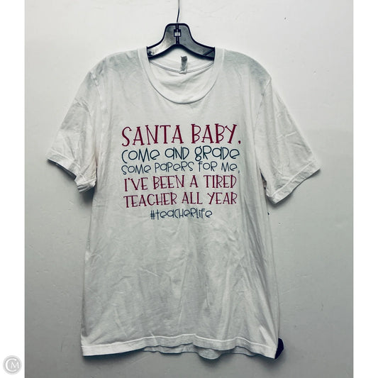 Top Short Sleeve Basic By Cme In White, Size: L