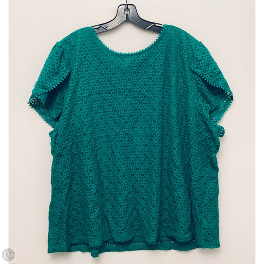 Top Short Sleeve By Liz Claiborne In Green, Size: 3x